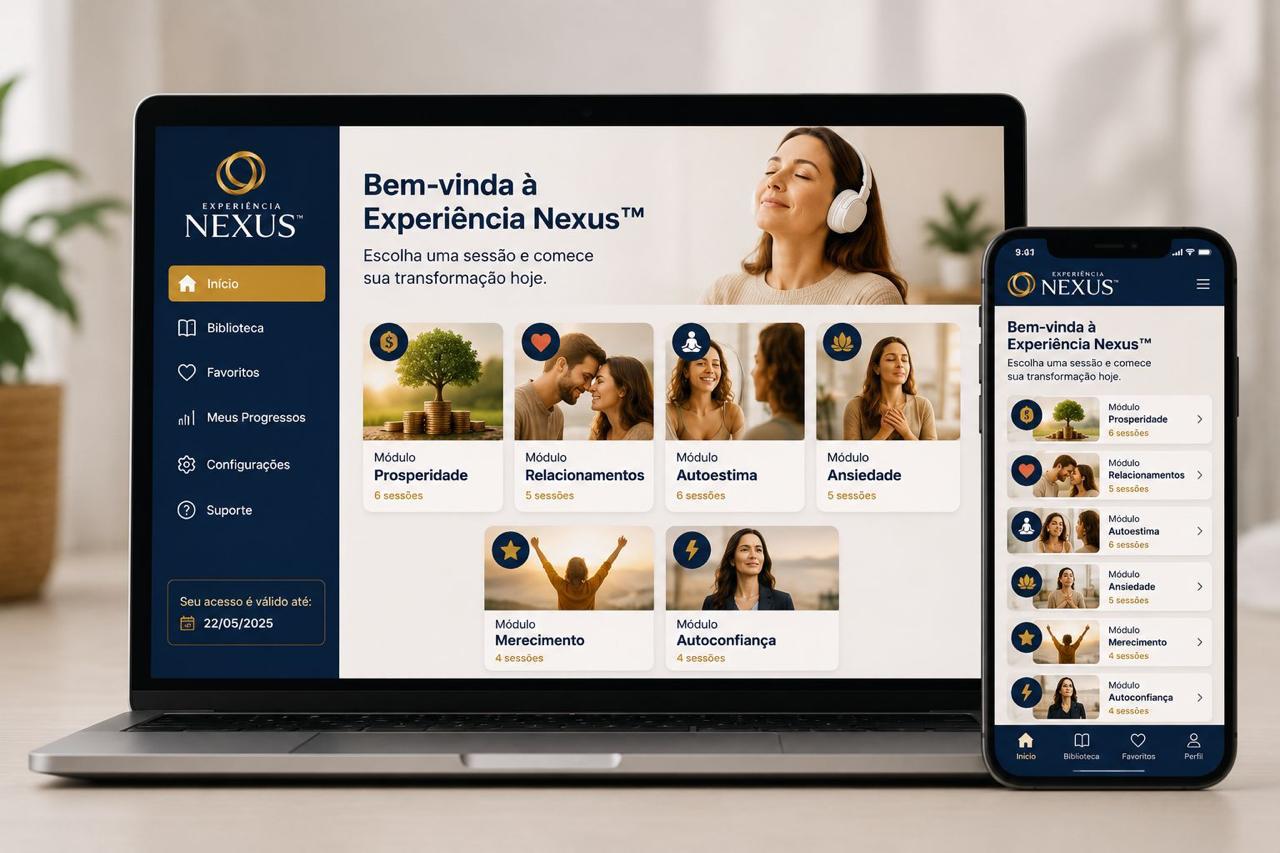 A plataforma da Experiência Nexus no computador e no celular
